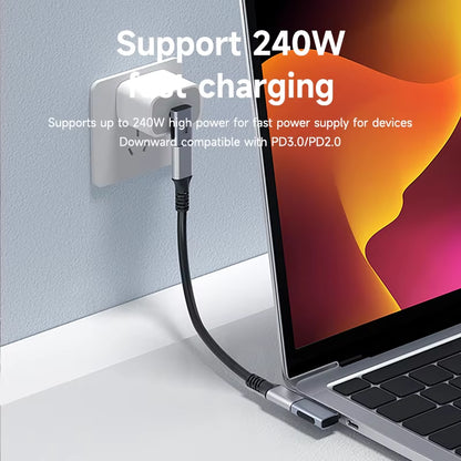 240W USB C to C Adapter 40Gbps 8K 60Hz 90 Degree Converter USB4 Adapter for Thunderbolt 4/3 Macbook Iphone 17 Pro Tablet